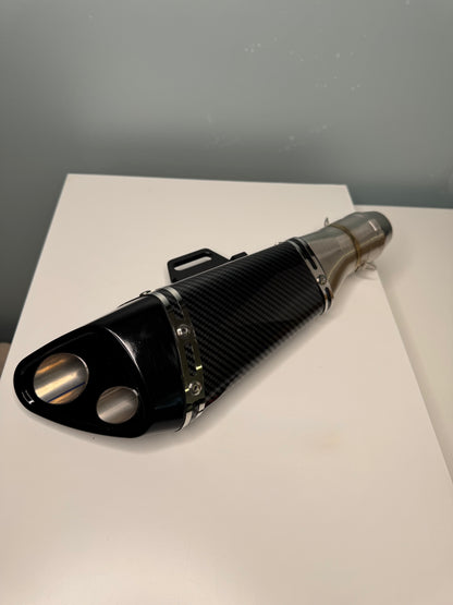 Escape moto doble salida carbono Akrapovic Style