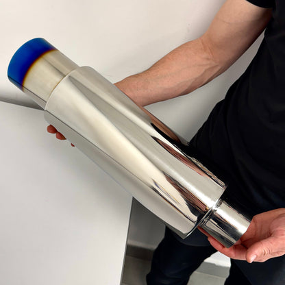EscapeX Titanium Blue Flame – Silenciador Deportivo Universal